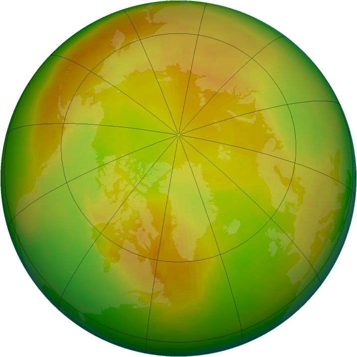 Arctic ozone map for May 1991